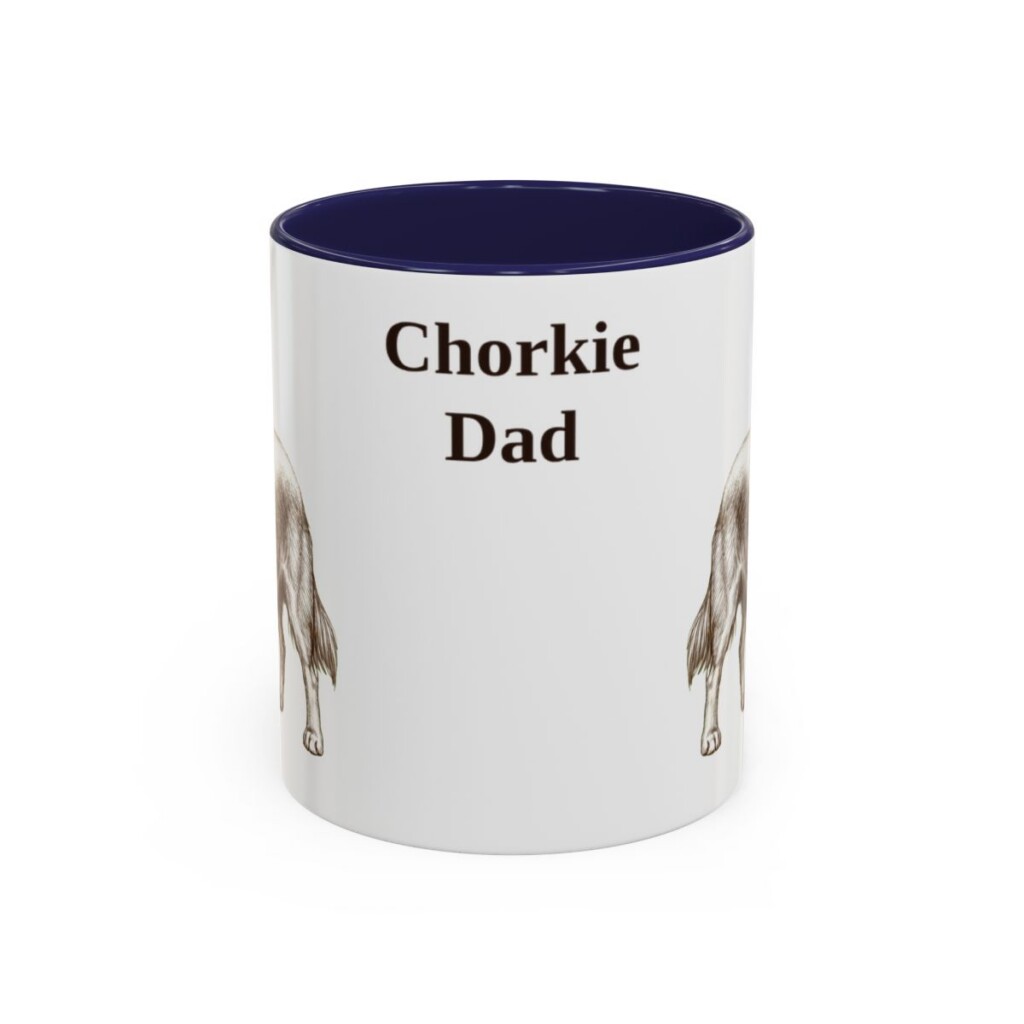 11oz Chorkie Dog Dad Mug, Navy, front view