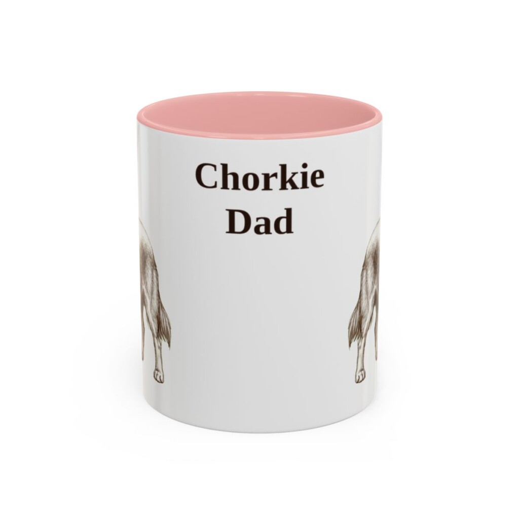 11oz Chorkie Dog Dad Mug, Pink, front view