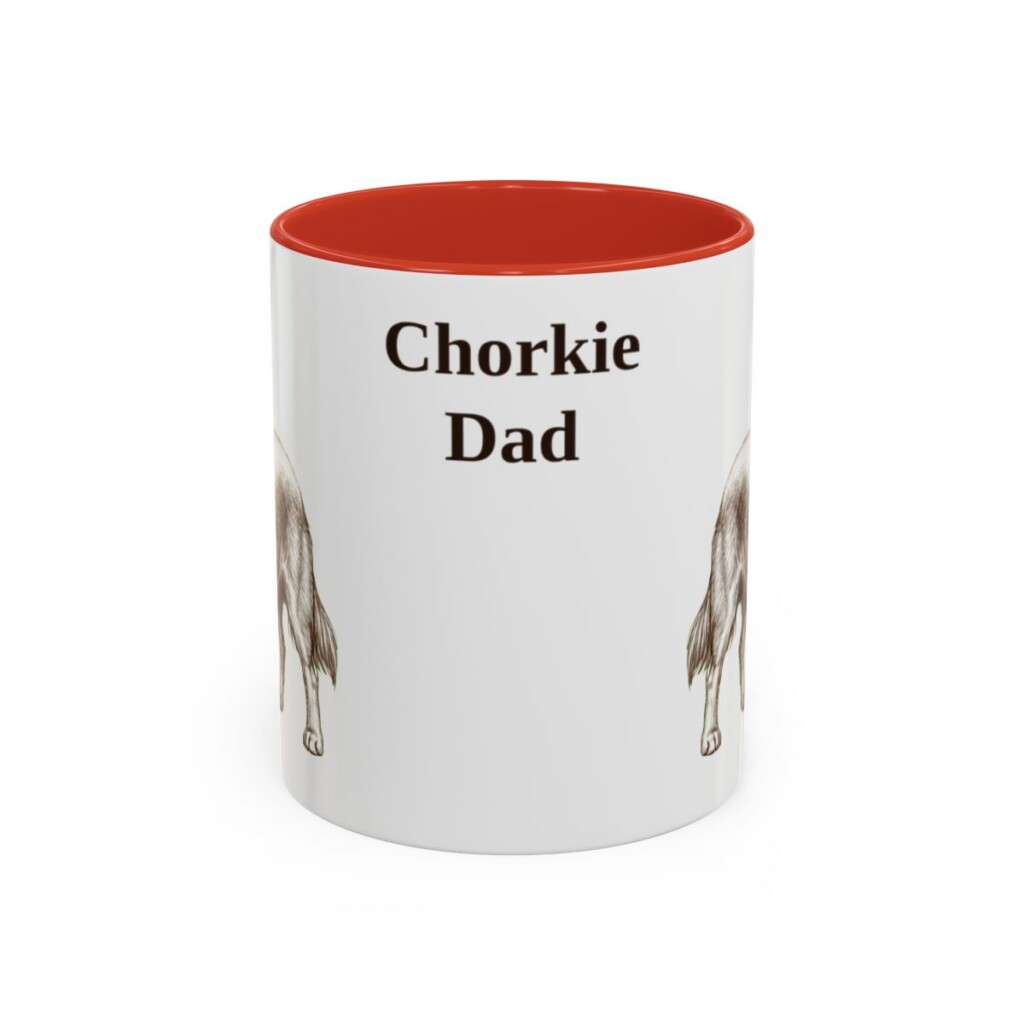 11oz Chorkie Dog Dad Mug, Red, front view