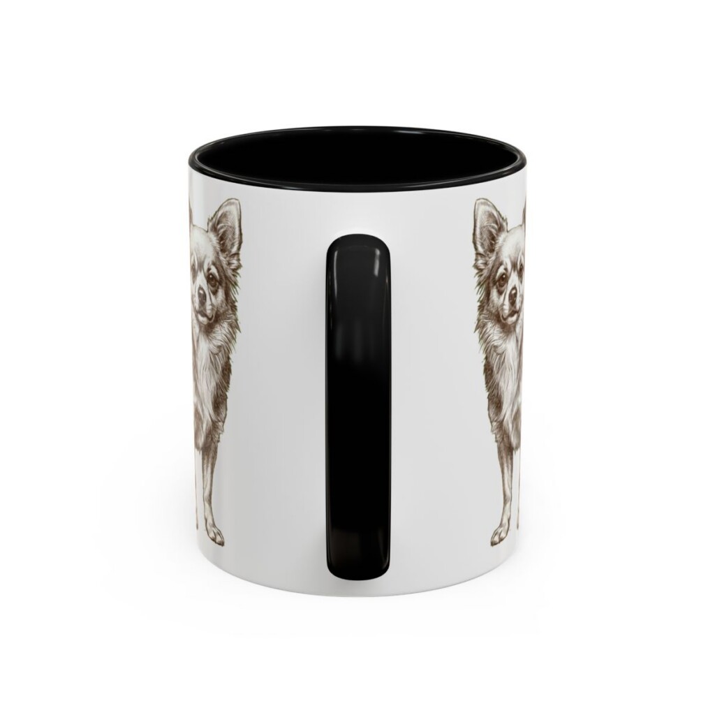 11oz Funny Chorkie Mug, Black, back view