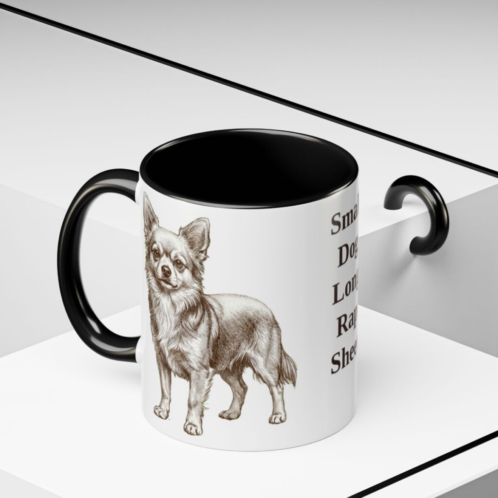 11oz Funny Chorkie Mug, Black, lifestyle photo
