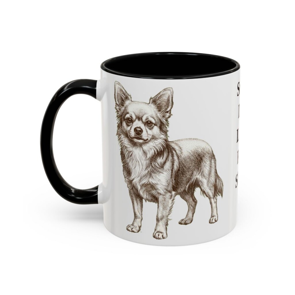 11oz Funny Chorkie Mug, Black, left side view