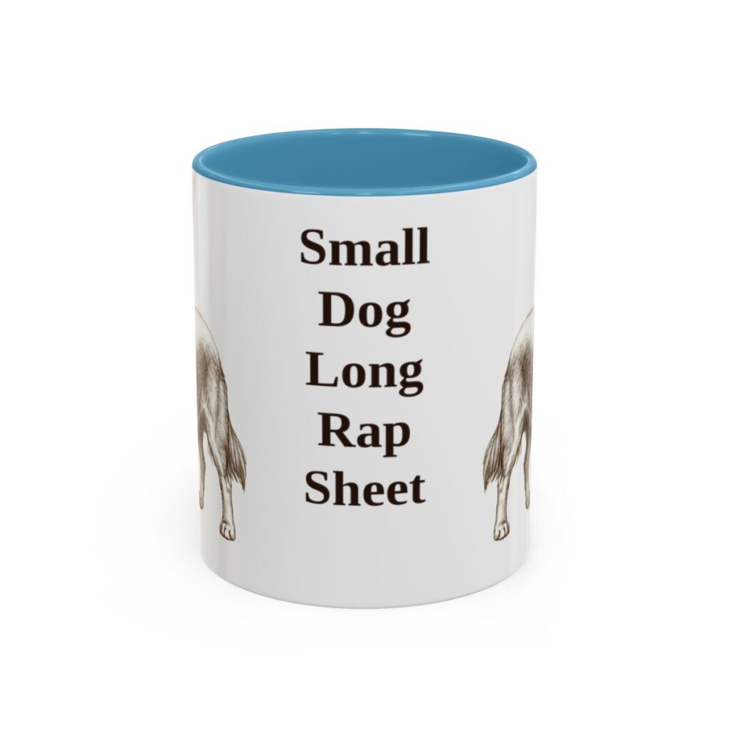 11oz Funny Chorkie Mug, Light Blue, front view