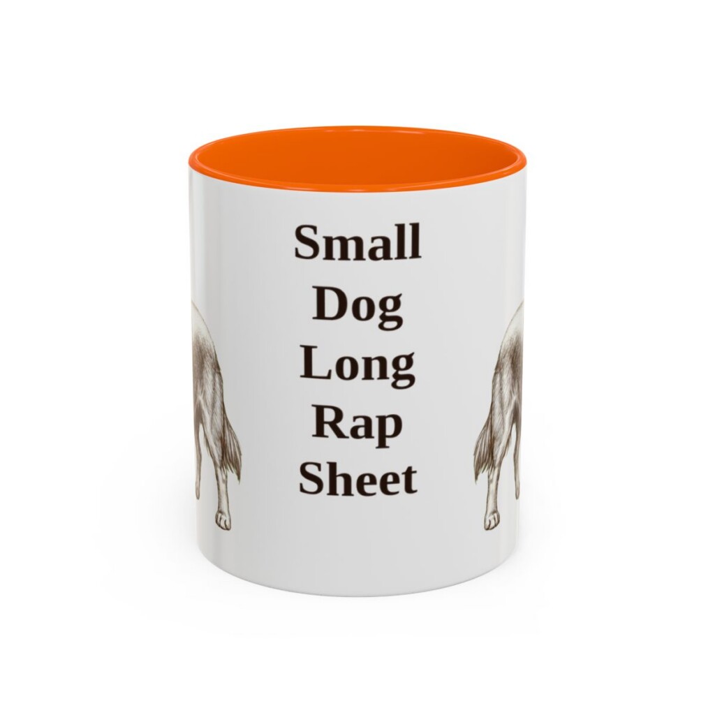 11oz Funny Chorkie Mug, Orange, front view