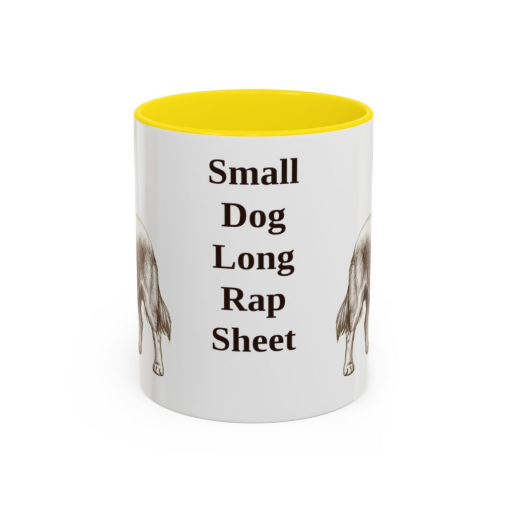 11oz Funny Chorkie Mug, Yellow, front view
