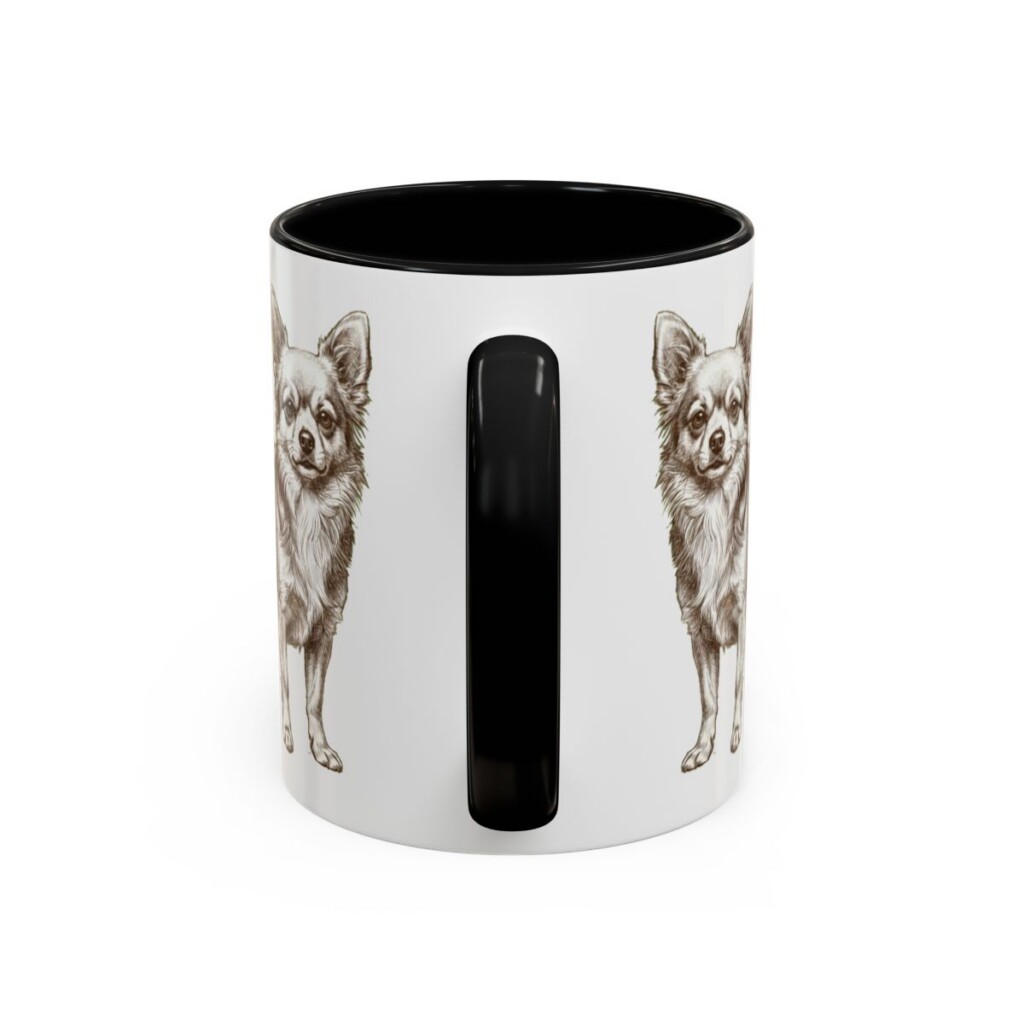 11oz Chorkie Latin Mug, Black, back view