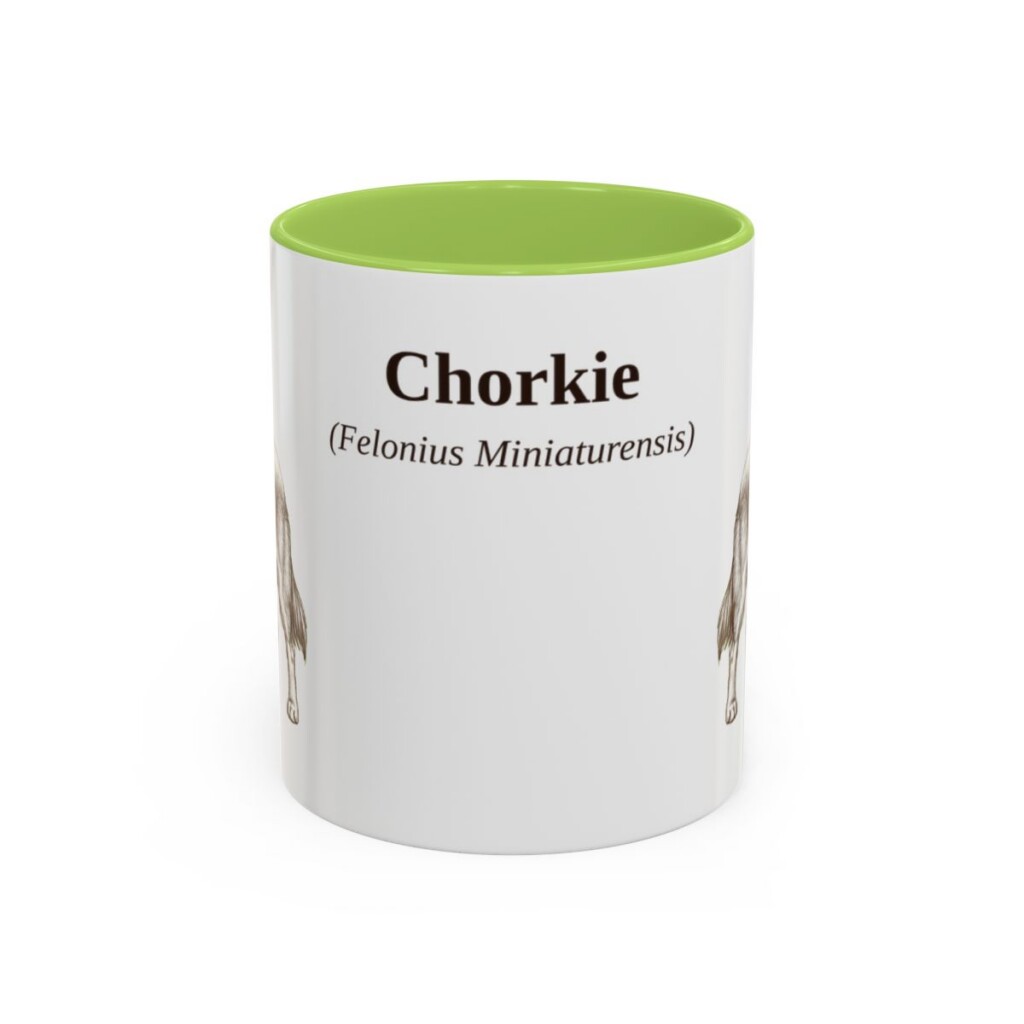 11oz Chorkie Latin Mug, Light Green, front view