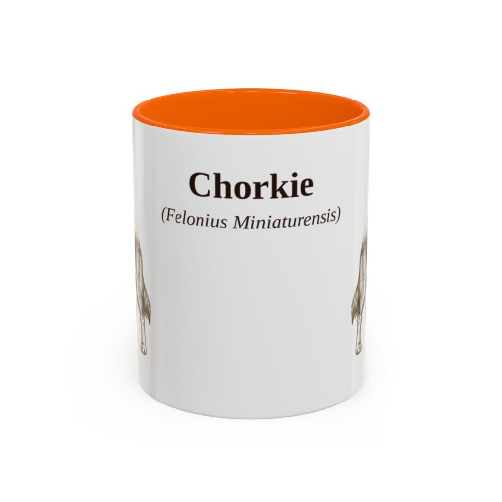 11oz Chorkie Latin Mug, Orange, front view