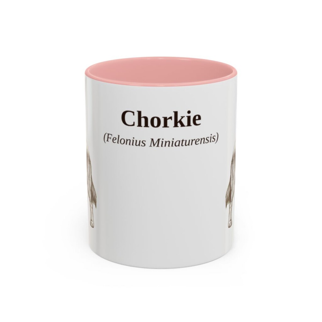 11oz Chorkie Latin Mug, Pink, front view