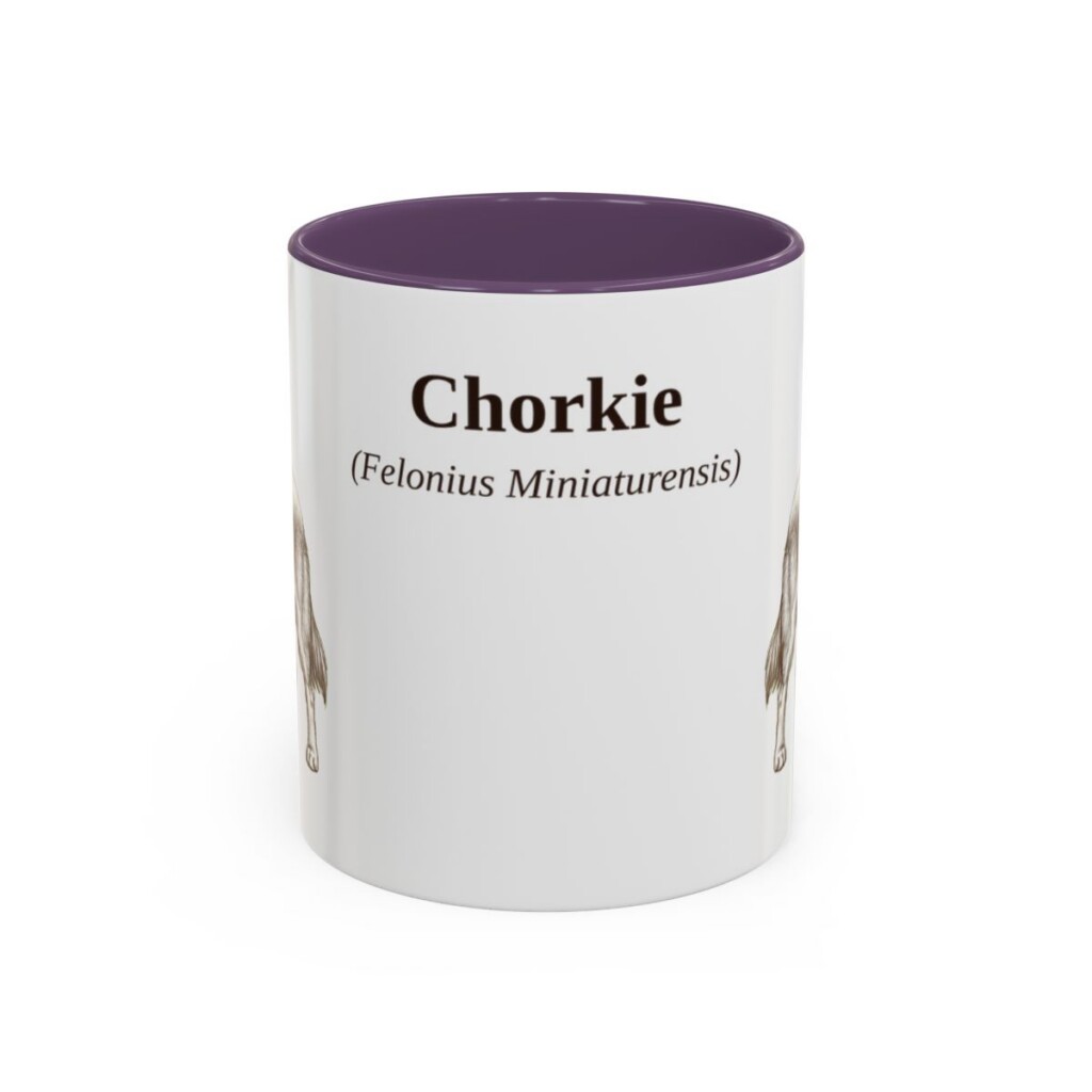 11oz Chorkie Latin Mug, Purple, front view