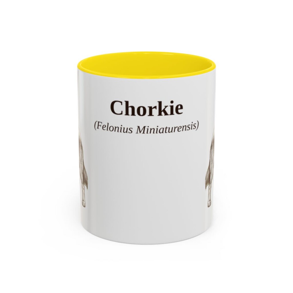 11oz Chorkie Latin Mug, Yellow, front view