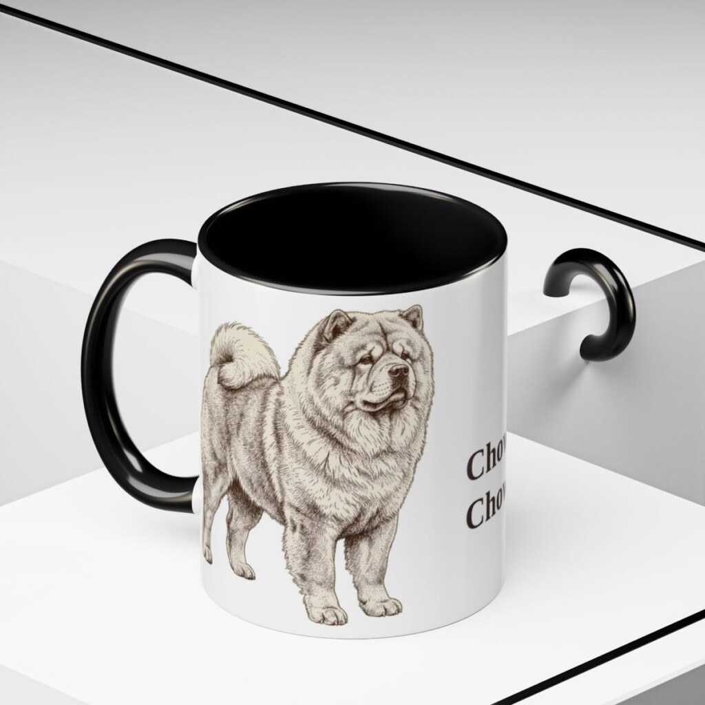 11oz Chow Chow Mug, Black, lifestyle photo