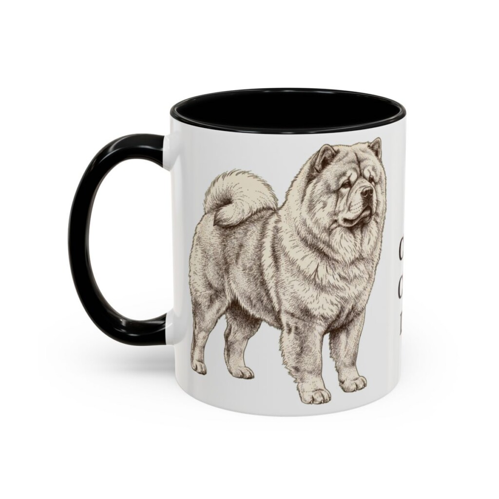 11oz Chow Chow Dog Dad Mug, Black, left side view