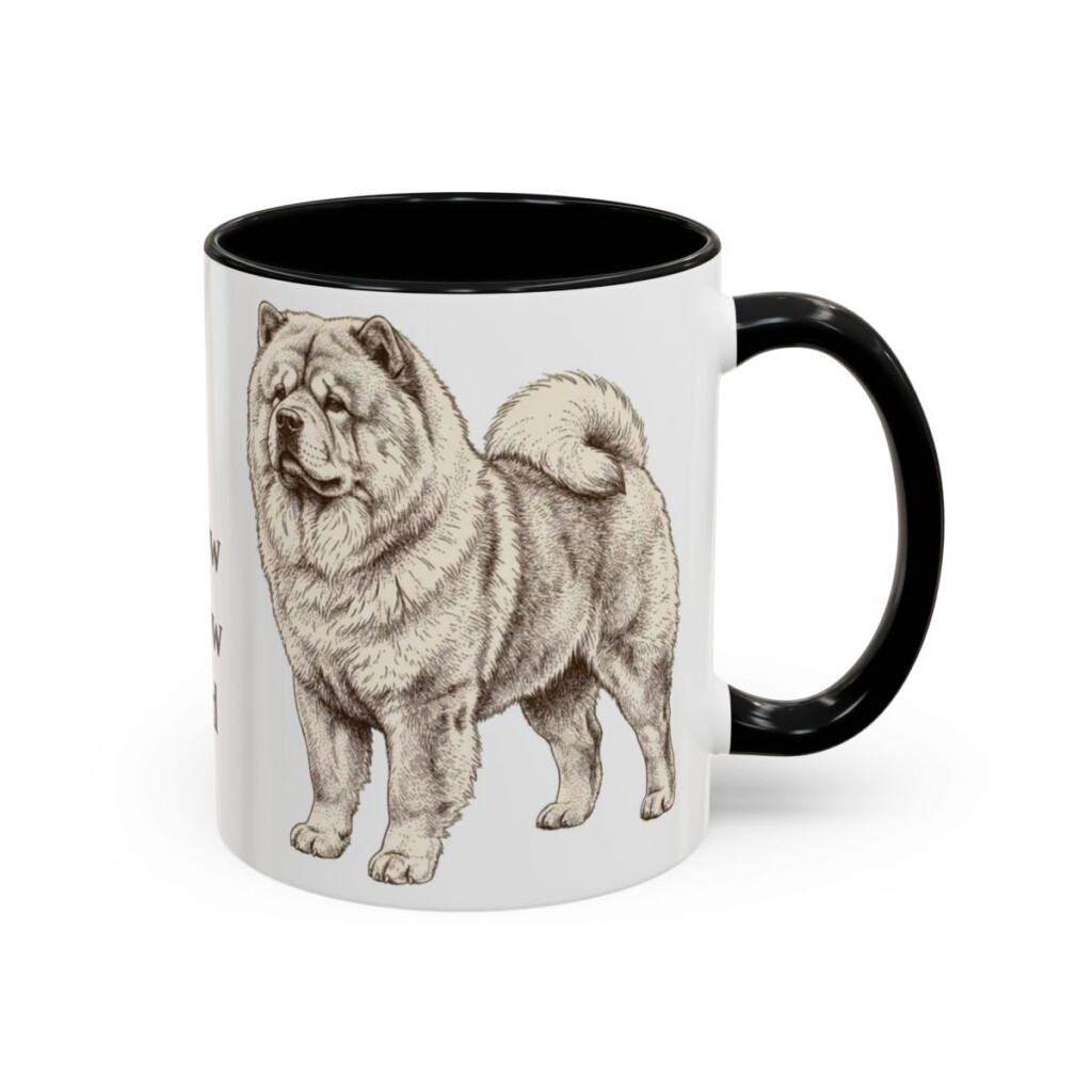 11oz Chow Chow Dog Dad Mug, Black, right side view