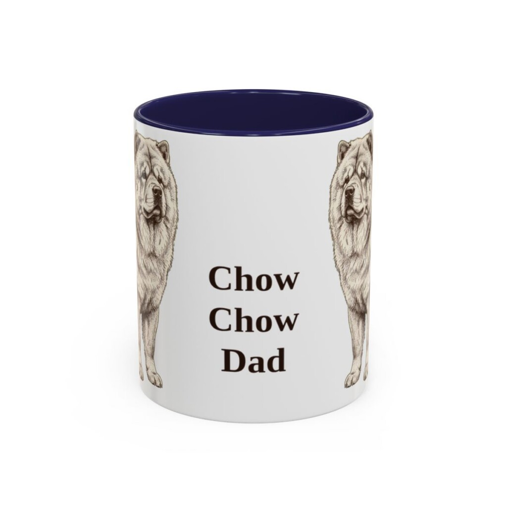 11oz Chow Chow Dog Dad Mug, Navy, front view