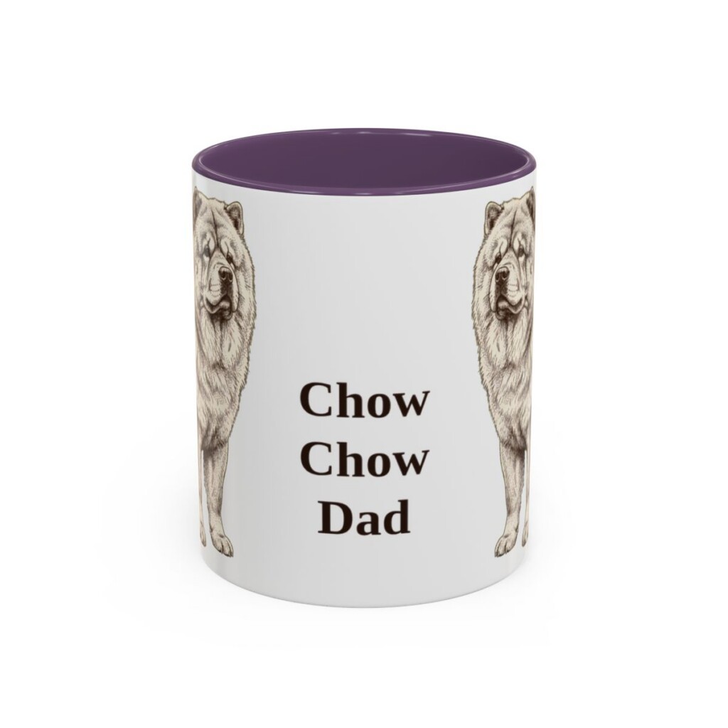 11oz Chow Chow Dog Dad Mug, Purple, front view