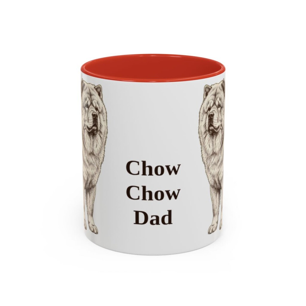 11oz Chow Chow Dog Dad Mug, Red, front view