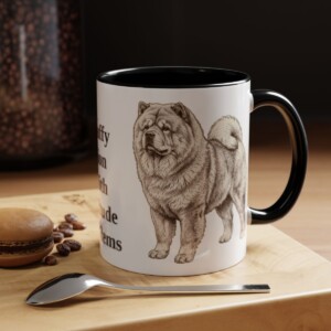 11oz Funny Chow Chow Mug, Black, lifestyle photo