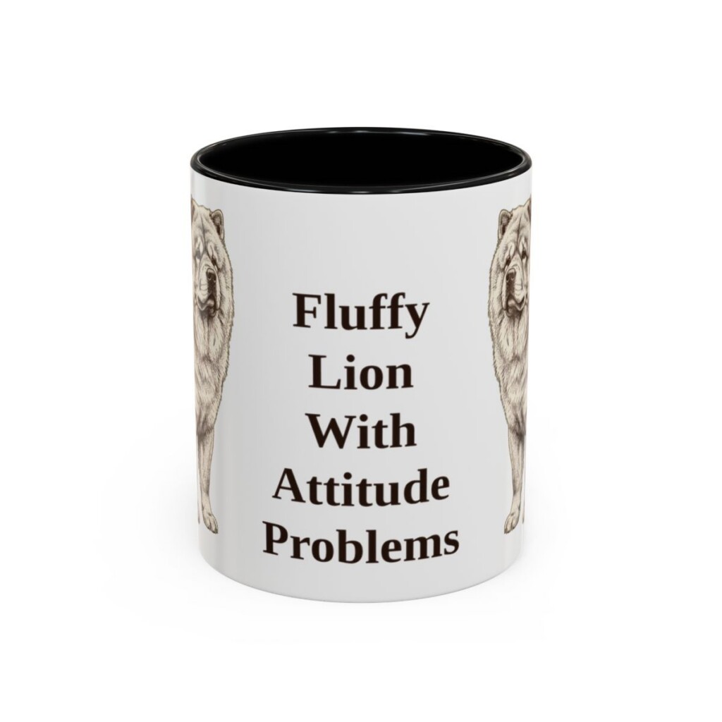 11oz Funny Chow Chow Mug, Black, front view