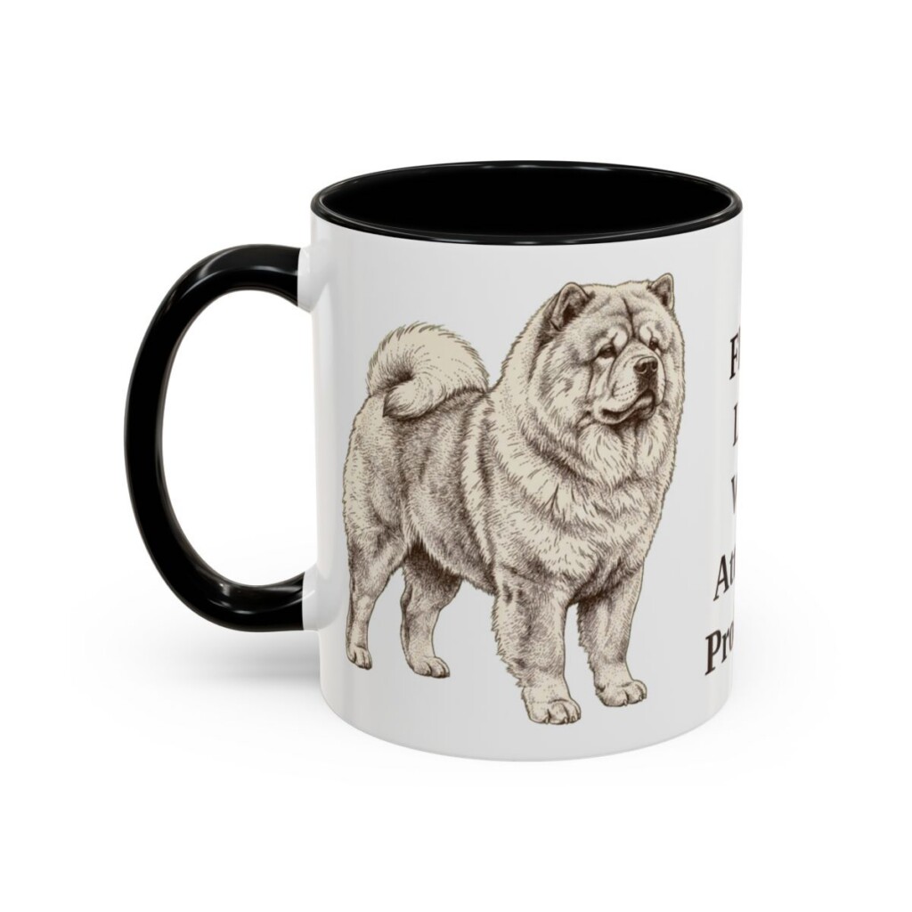 11oz Funny Chow Chow Mug, Black, left side view
