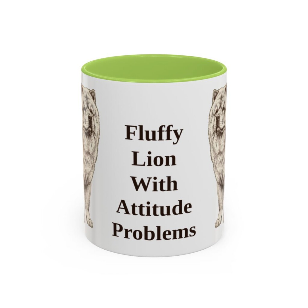 11oz Funny Chow Chow Mug, Light Green, front view