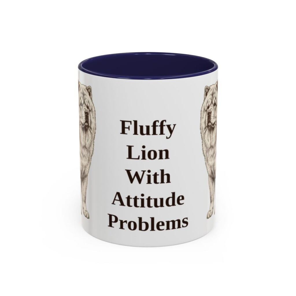 11oz Funny Chow Chow Mug, Navy, front view