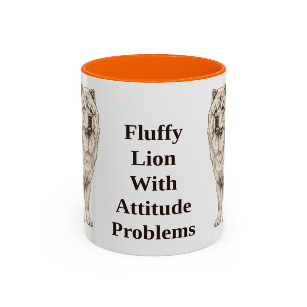 11oz Funny Chow Chow Mug, Orange, front view