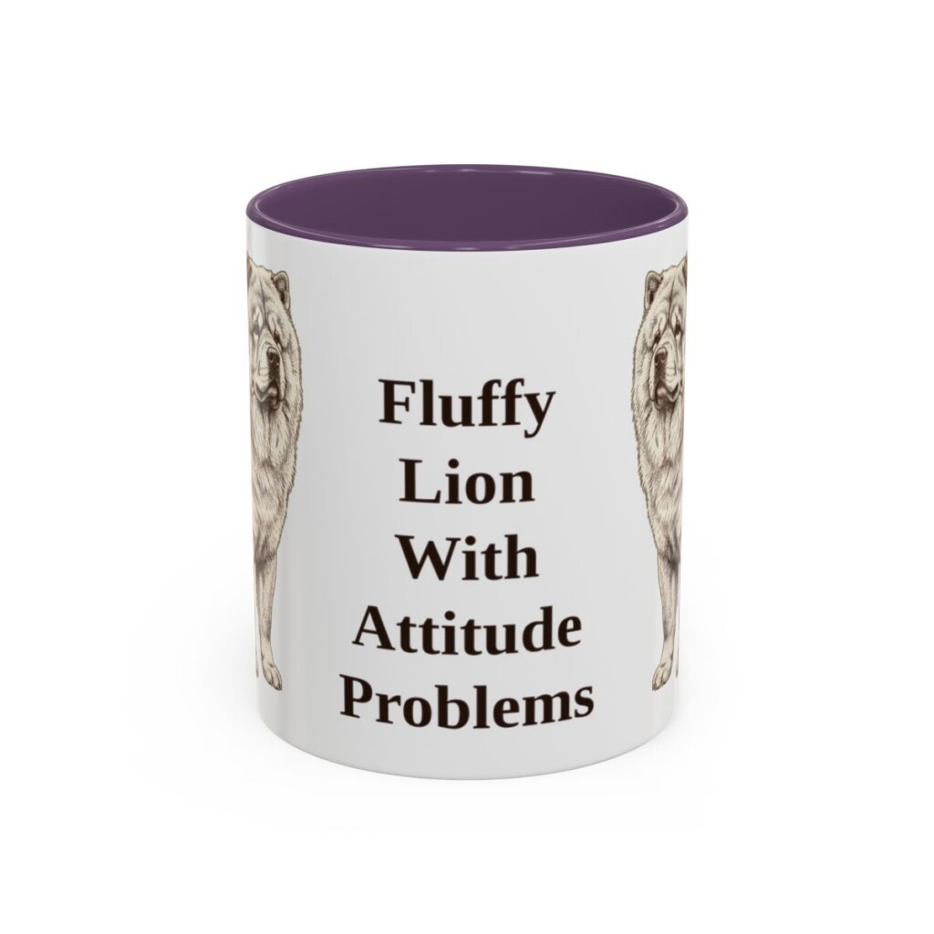 11oz Funny Chow Chow Mug, Purple, front view