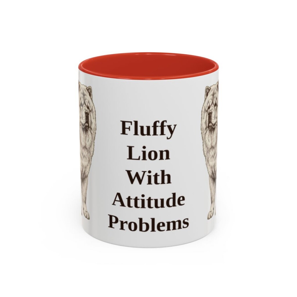 11oz Funny Chow Chow Mug, Red, front view
