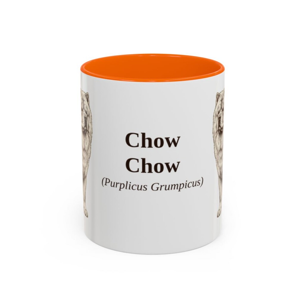 11oz Chow Chow Latin Mug, Orange, front view
