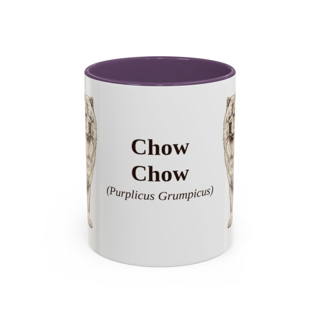 11oz Chow Chow Latin Mug, Purple, front view
