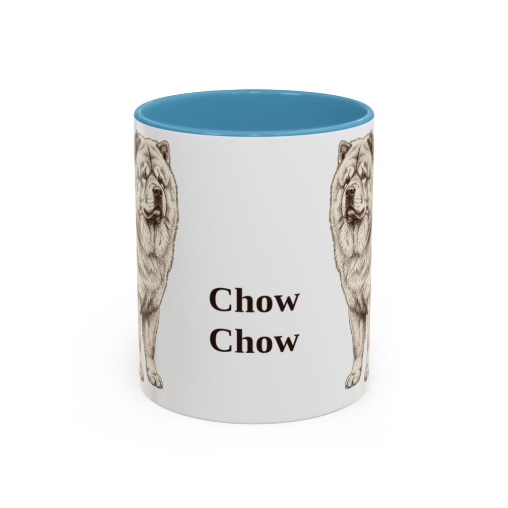 11oz Chow Chow Mug, Light Blue, front view