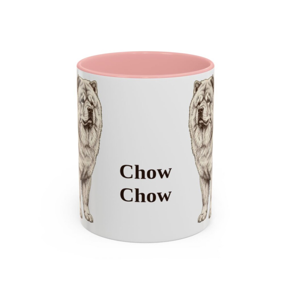 11oz Chow Chow Mug, Pink, front view