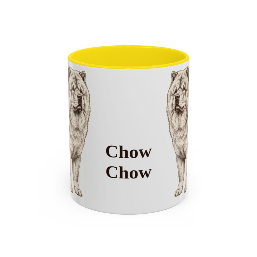 11oz Chow Chow Mug, Yellow, front view