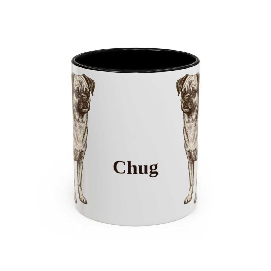 11oz Chug Mug, Black, front view