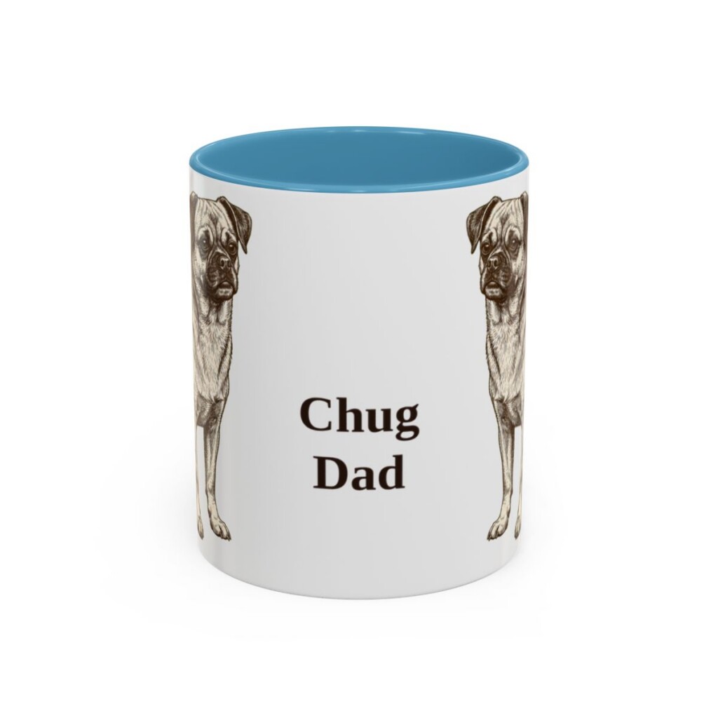 11oz-chug-mug-dad-light-blue 11oz Chug Dog Dad Mug, Light Blue, front view