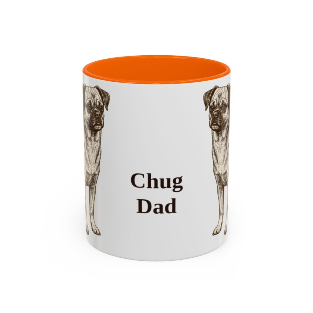 11oz-chug-mug-dad-orange 11oz Chug Dog Dad Mug, Orange, front view