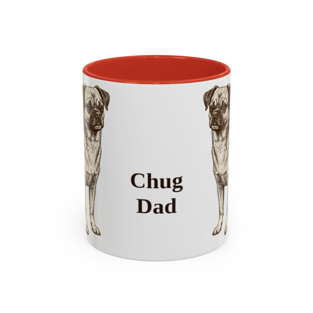 11oz-chug-mug-dad-red 11oz Chug Dog Dad Mug, Red, front view