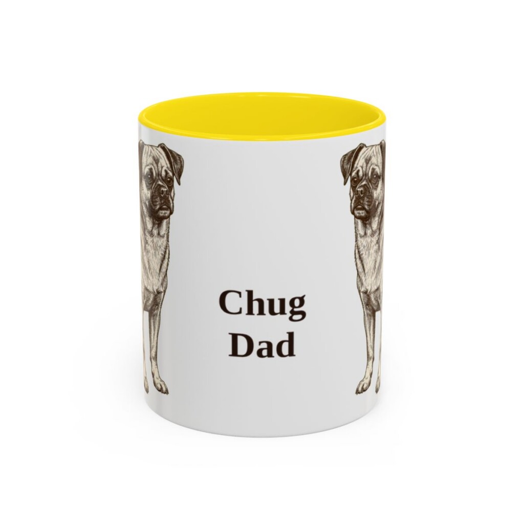 11oz-chug-mug-dad-yellow 11oz Chug Dog Dad Mug, Yellow, front view