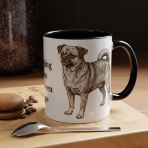 11oz Funny Chug Mug, Black, lifestyle photo