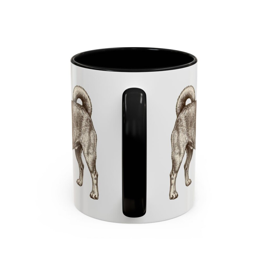 11oz Funny Chug Mug, Black, back view