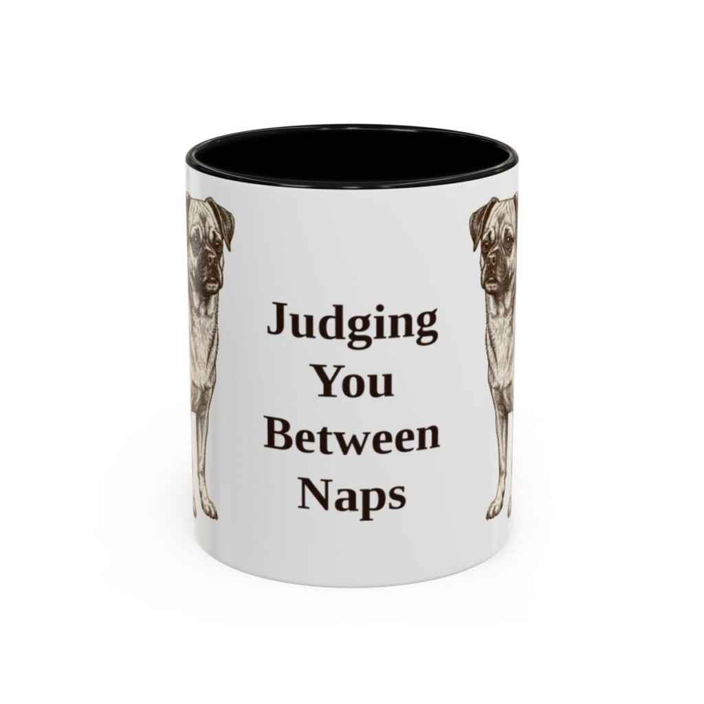 11oz Funny Chug Mug, Black, front view