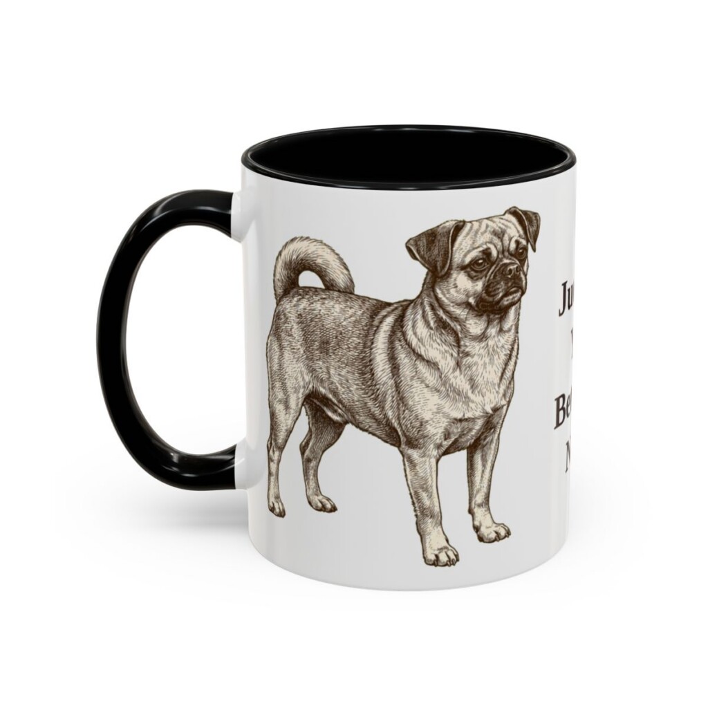 11oz Funny Chug Mug, Black, left side view