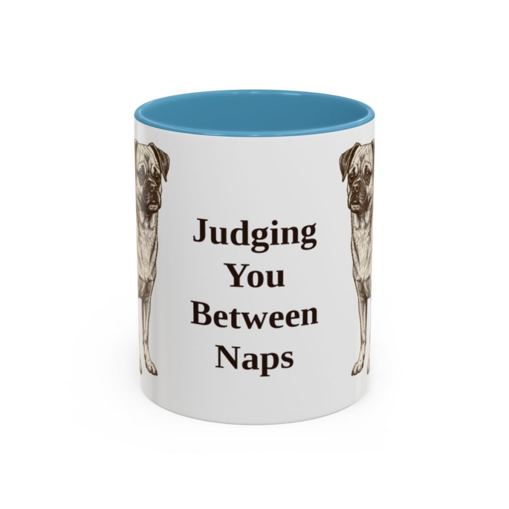 11oz Funny Chug Mug, Light Blue, front view