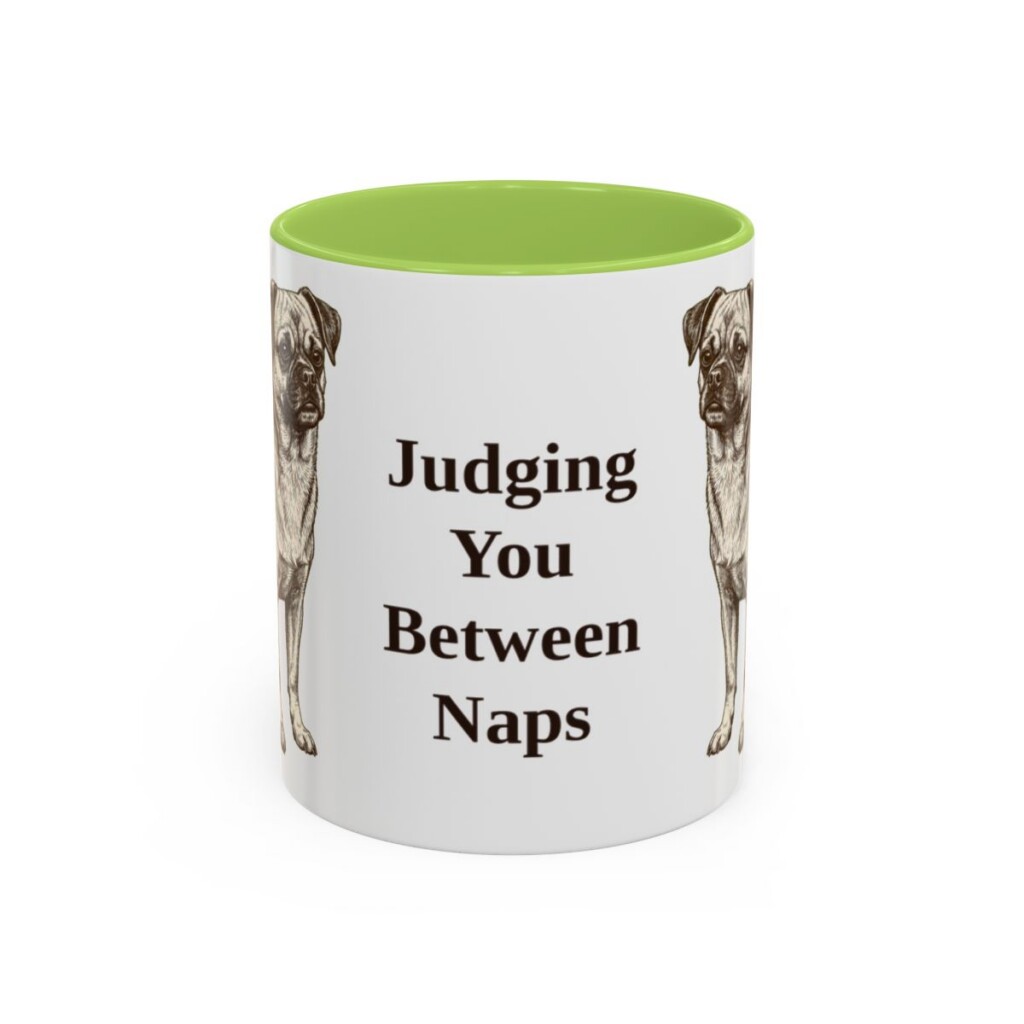 11oz Funny Chug Mug, Light Green, front view
