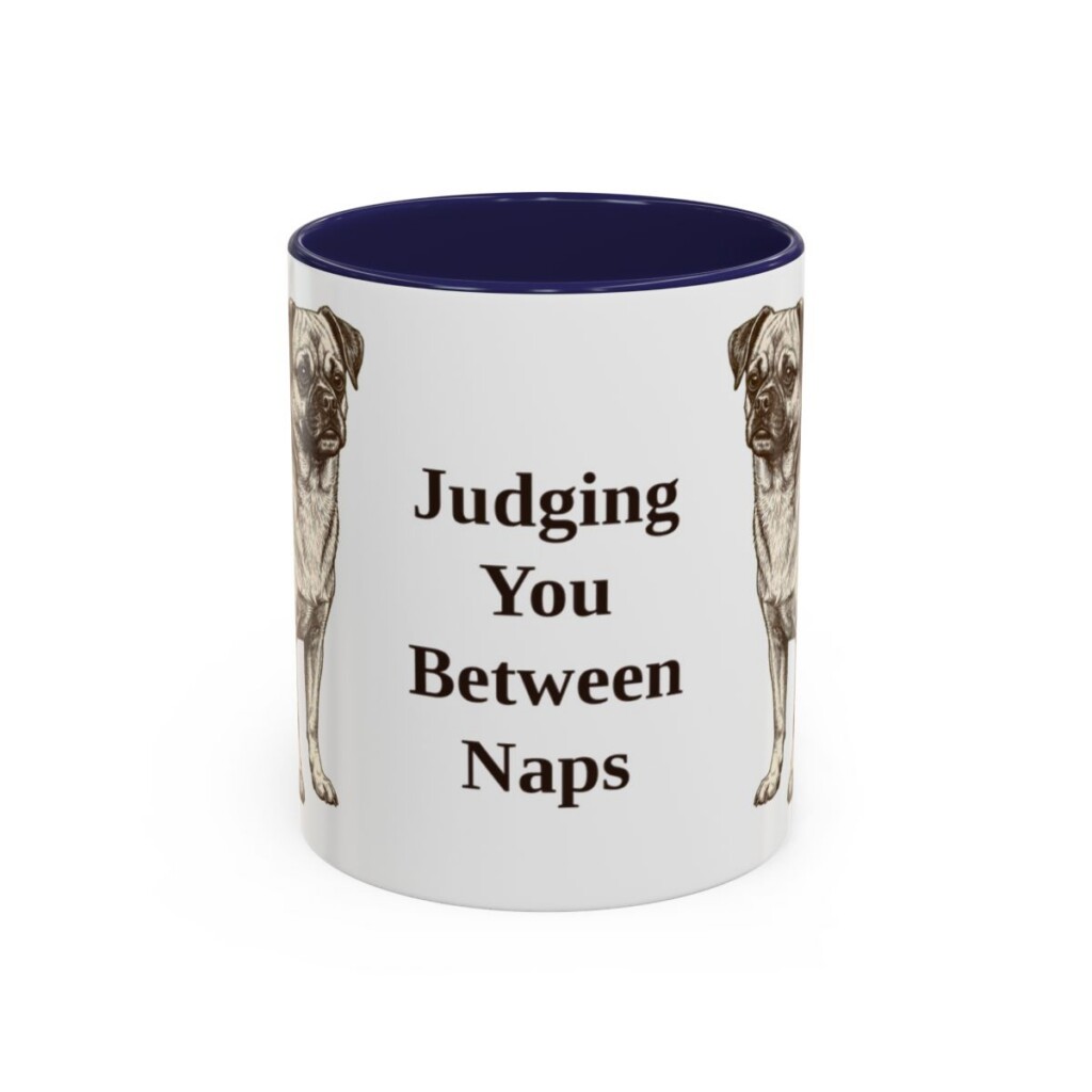 11oz Funny Chug Mug, Navy, front view