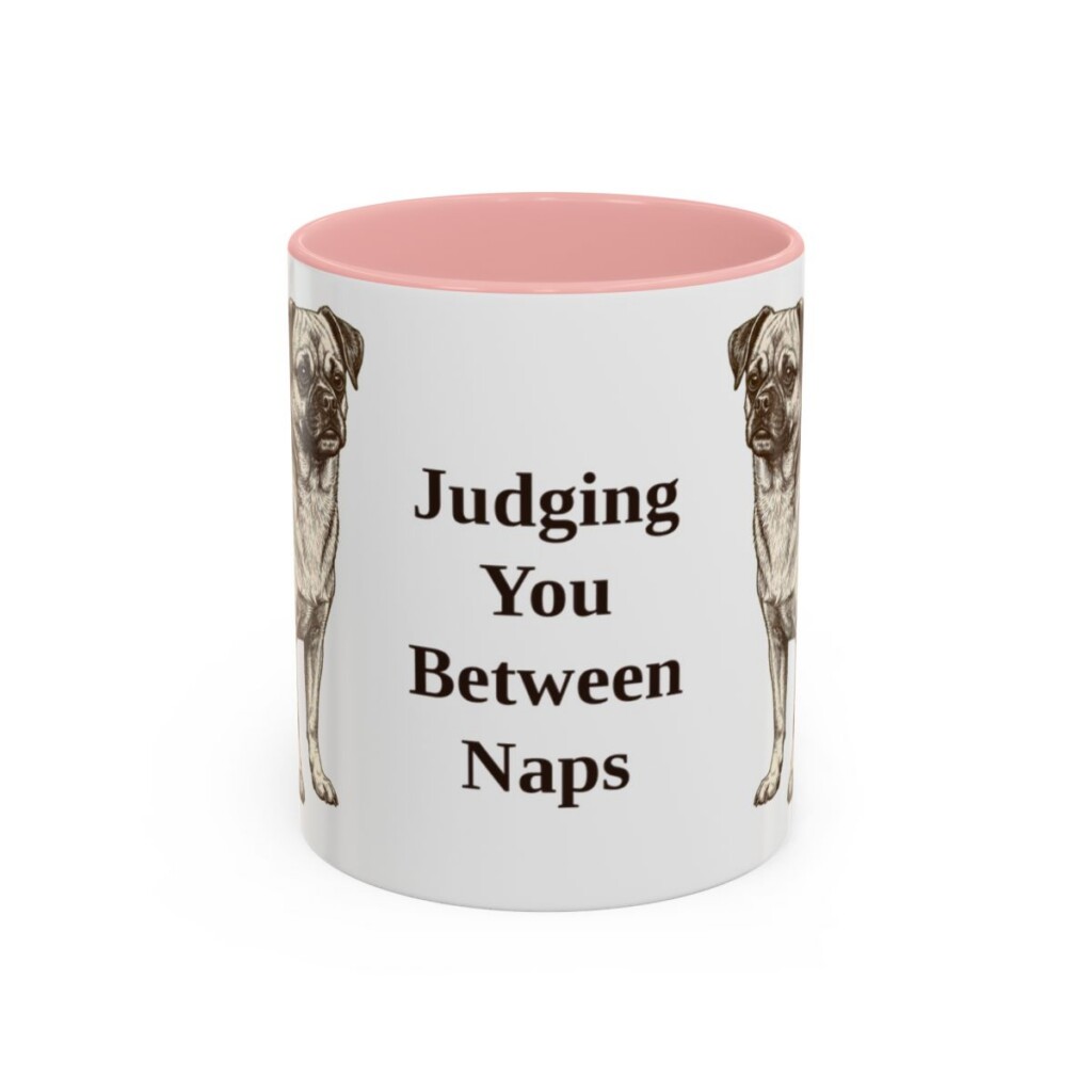11oz Funny Chug Mug, Pink, front view