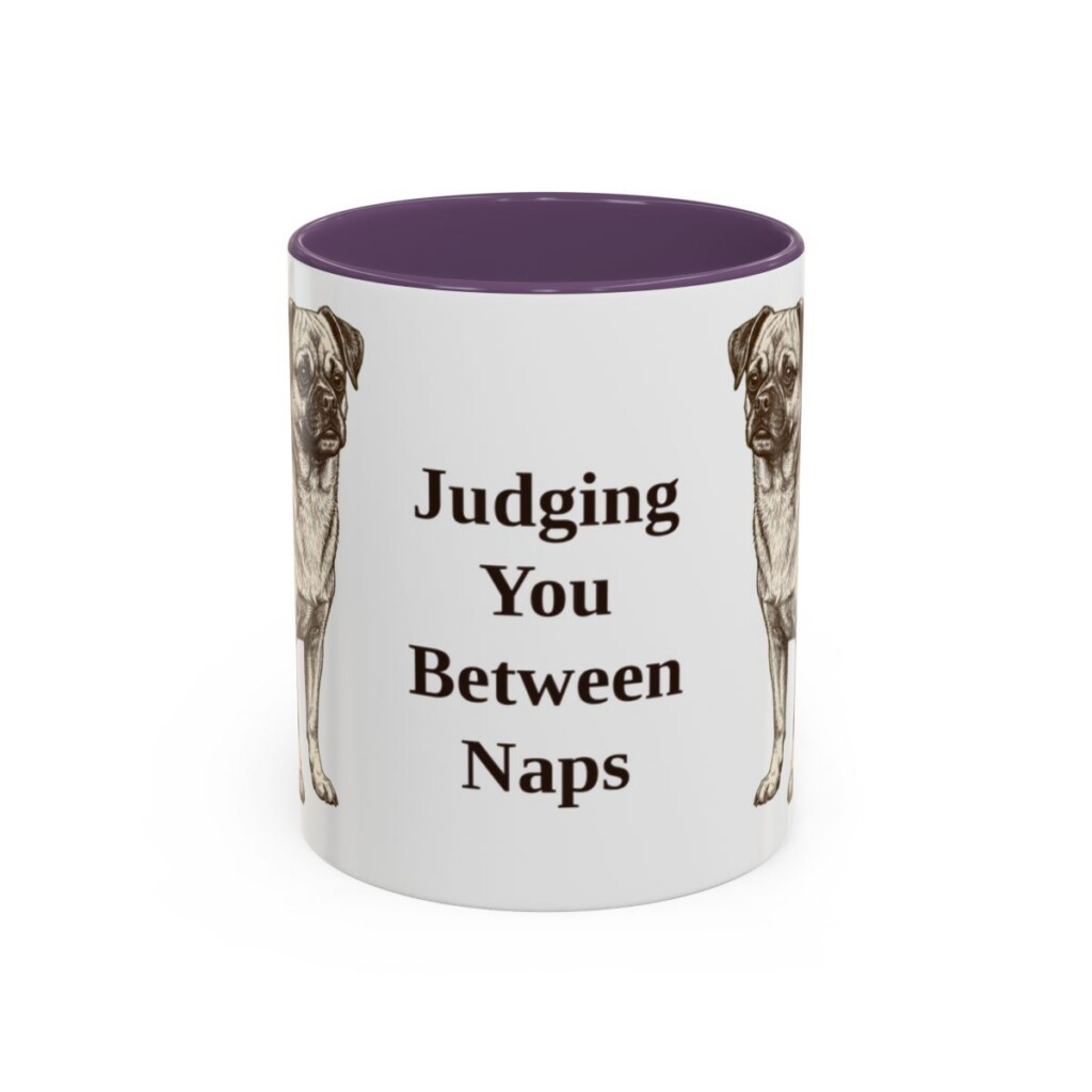 11oz Funny Chug Mug, Purple, front view