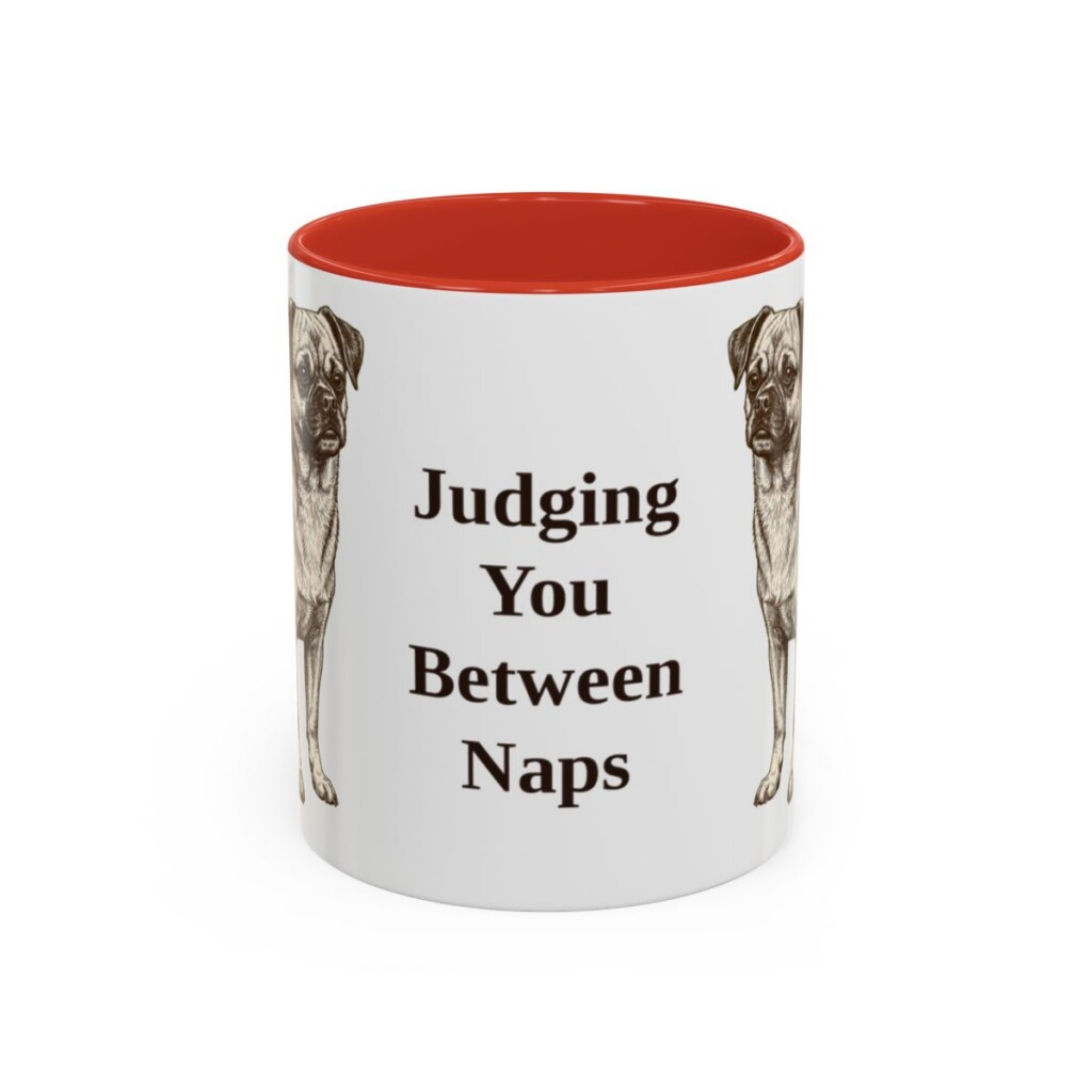11oz Funny Chug Mug, Red, front view