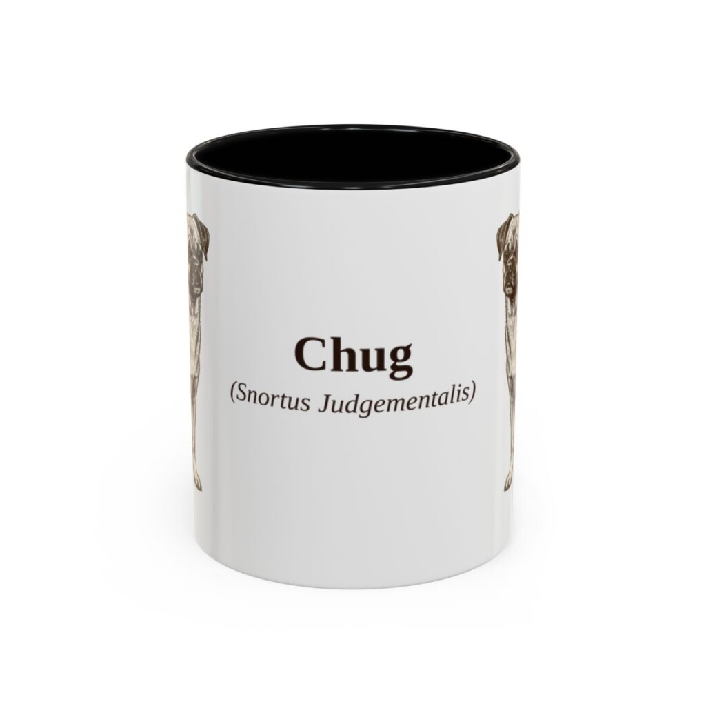 11oz Chug Latin Mug, Black, front view